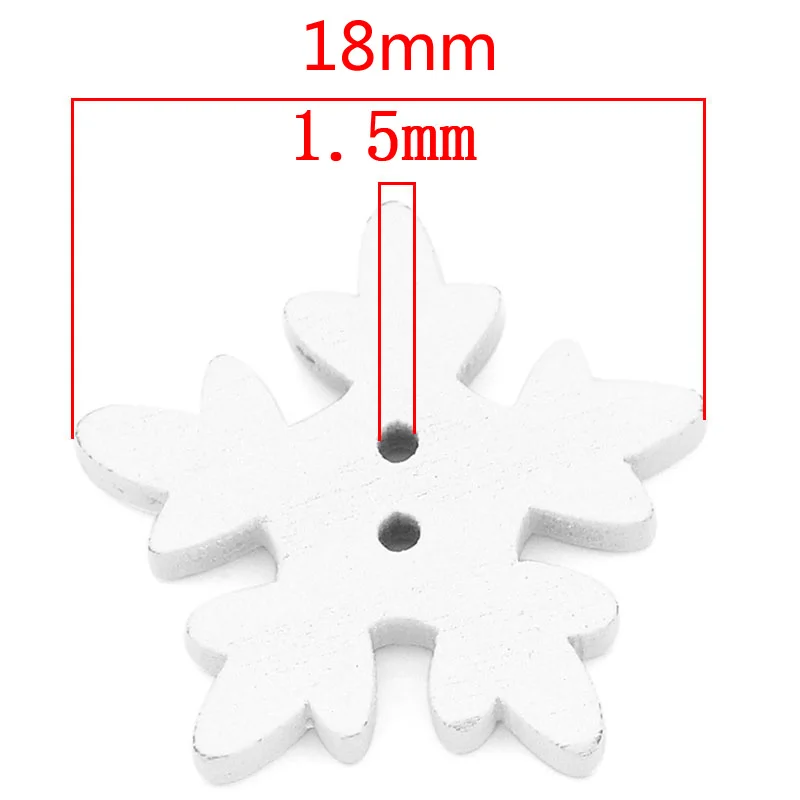 Модные 50 шт разноцветные 2 отверстия белая Рождественская Снежинка деревянные пуговицы Скрапбукинг DIY Швейные аксессуары