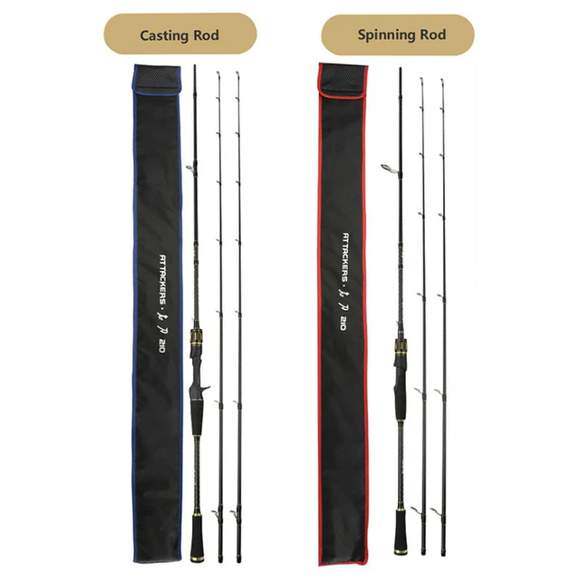 Carbon Spinning Fishing Rod with 2 Tips M and MH 1.98m 2.13m Fast Action