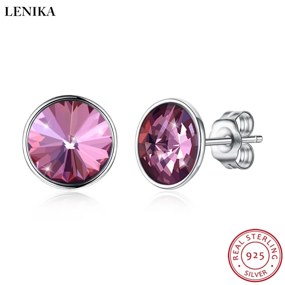 

LEKANI 2018 Beads Drop Earrings For Women Blue Crystals From Swarovski S925 Sterling Silver pulseira feminina