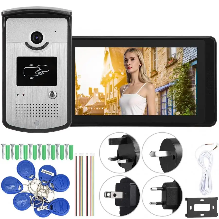 7 inches Wired Wifi Electronic HD Video Door Bell Phone Remote Control Doorbell Intercom System 7 inches Wired Wifi Electronic HD Video Door Bell Phone Remote Control Doorbell Intercom System