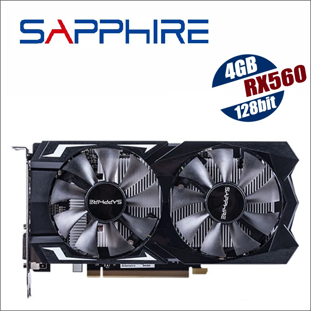 Видеокарты SAPPHIRE Radeon RX 560 4G 4GB RX560 RX560D GDDR5 PCI для настольных игр видеокарта RX570 RX580 570 580 8G не майнит