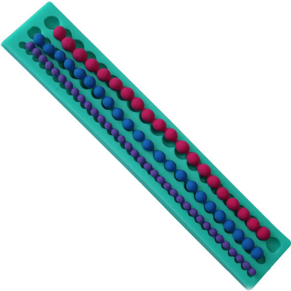 

Silicone String Of Pearl Fondant Sugar Paste Bead Mold Clay Mould Decorating Random Color