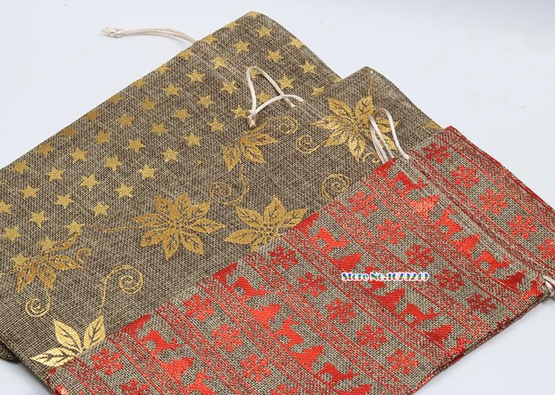 6 &quotx 14&quot Рождественские джутовые Винные сумки льняной матерчатый сумка мешок с