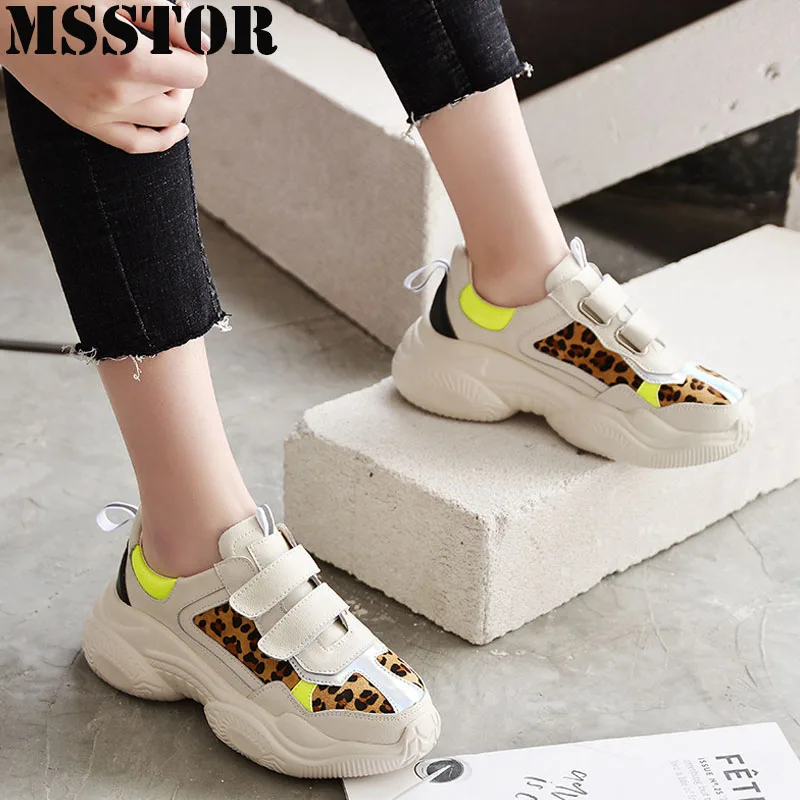 

MSSTOR 2019 New Women's Running Shoes Genuine Leather Sport Shoes For Women Casual Fashion Walking Ladies Sneakers Woman Brand