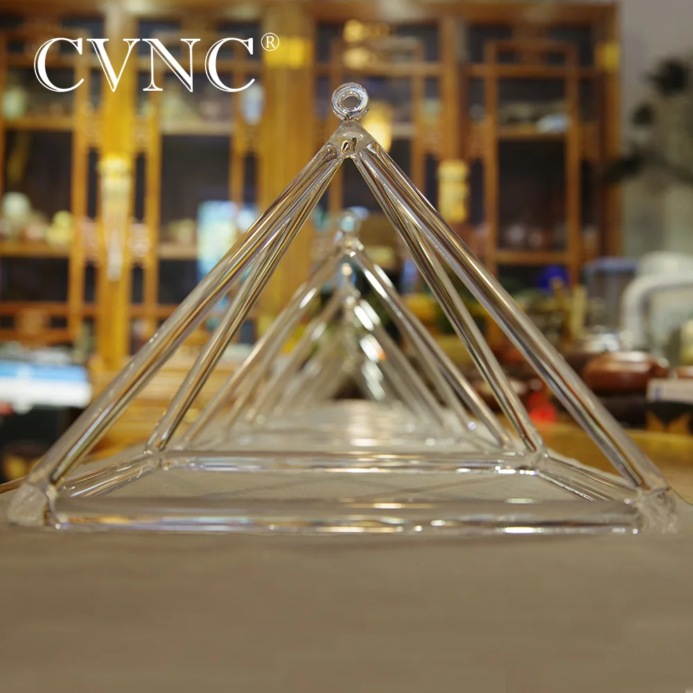 

CVNC Chakra Set of 3PCS 4" 6" 8" Clear Quartz Crystal Singing Pyramids