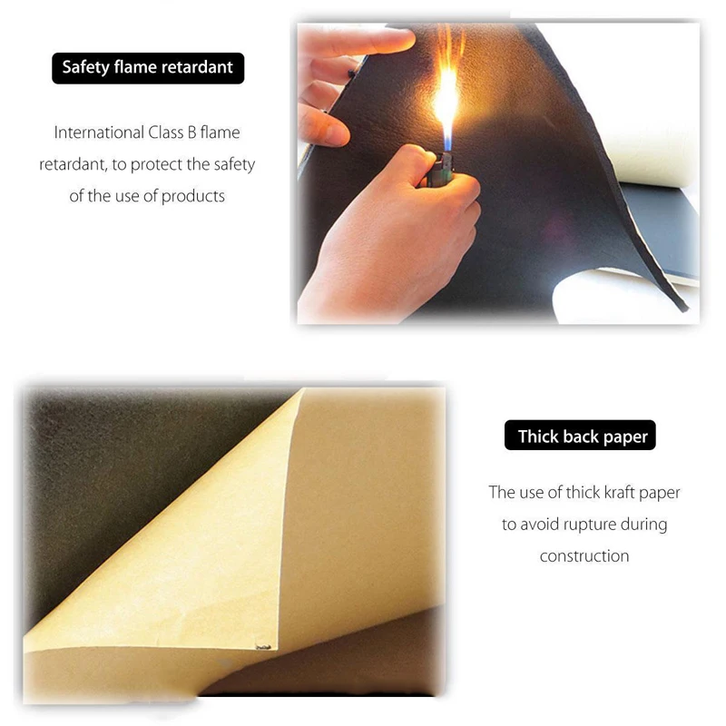 5mm Car Sound Proofing Deadening Van Boat Insulation Closed Cell Foam Heat Insulation Mat Door Roof Trunk Hood 30*50cm