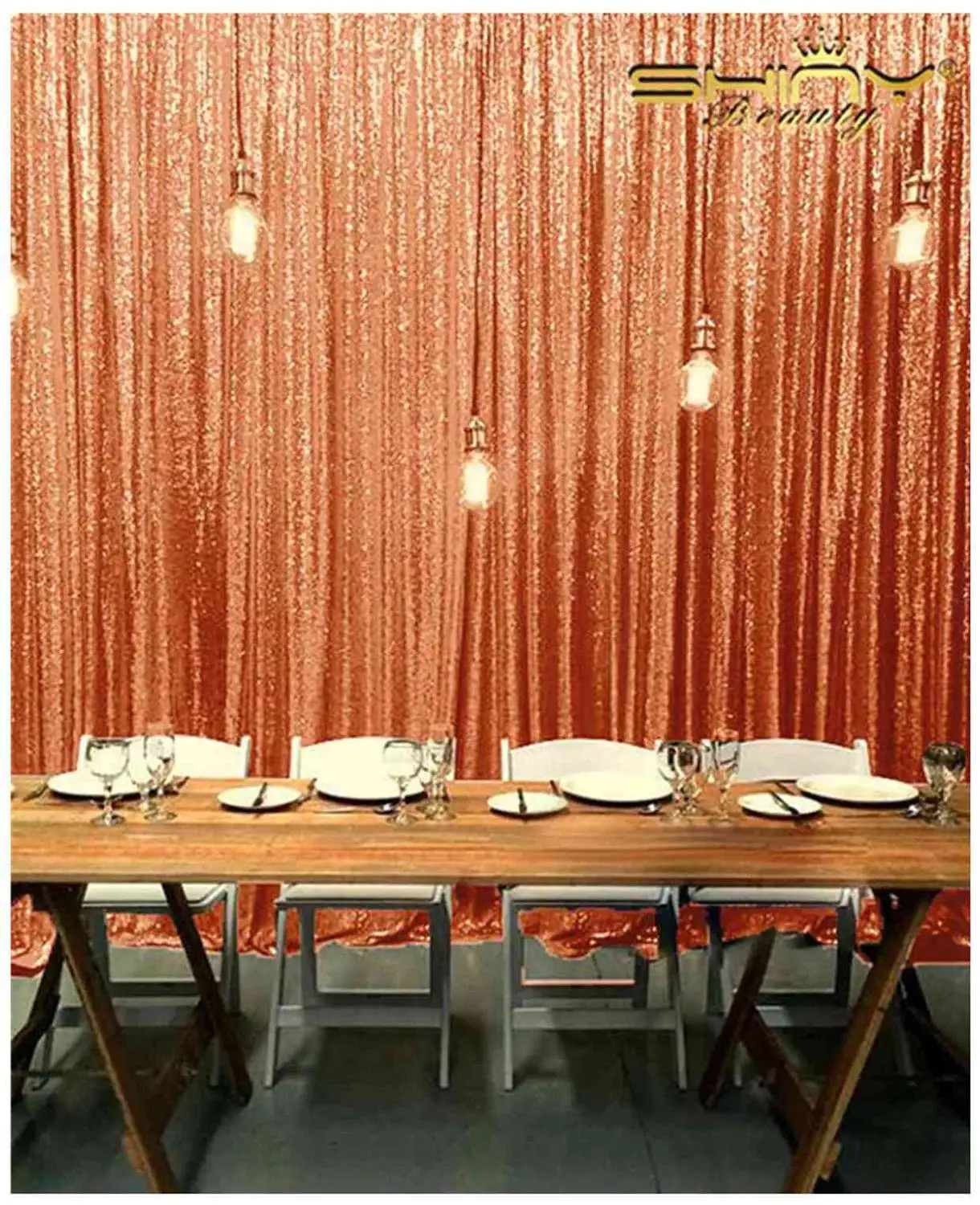 

Shinybeauty Orange Happy Birthday Curtain Sequin Backdrop Decorations 12*12ft Wall Decor For Party-M190724