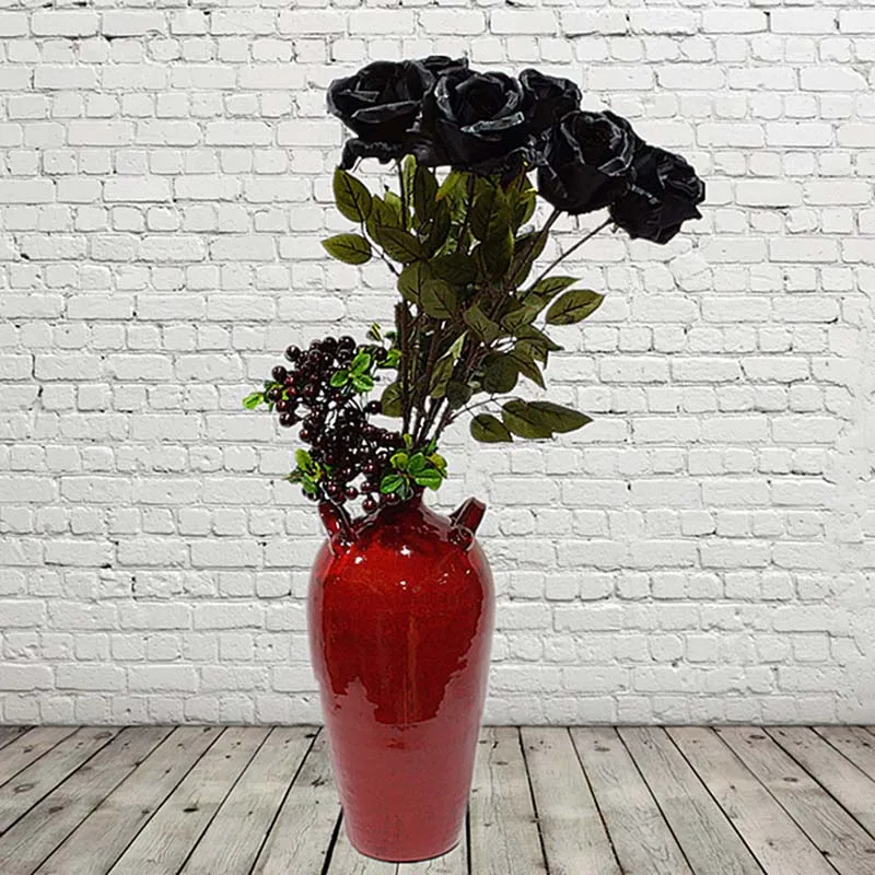 Big Australia Rose Branch Artificial Flowers Silk Black Rose Fake Flower For Home Garden Decoration DIY Party Wedding Floral New