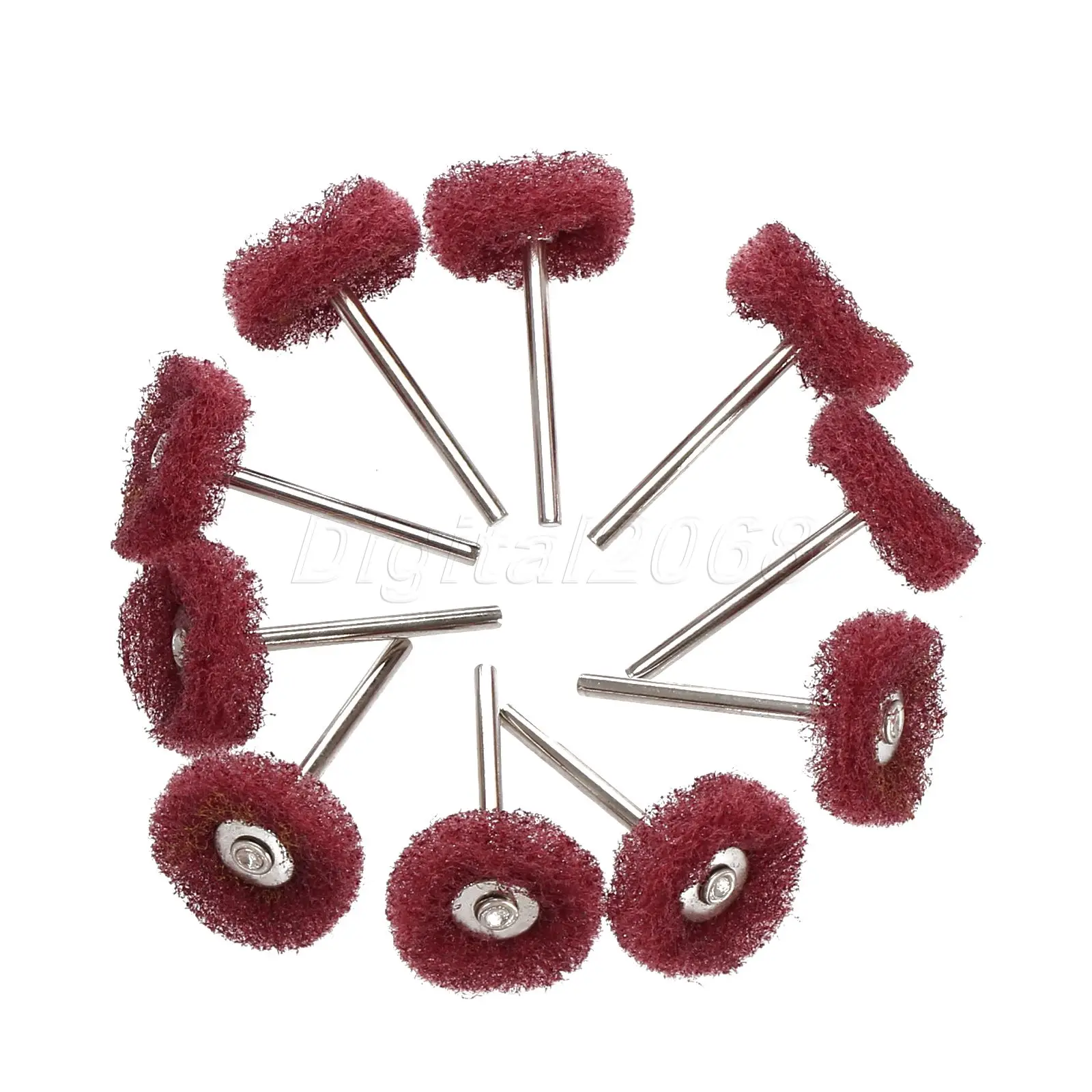 NEW 10Pcs Scouring Pad Buffing Wheels Polishing Tool W/ Shank For