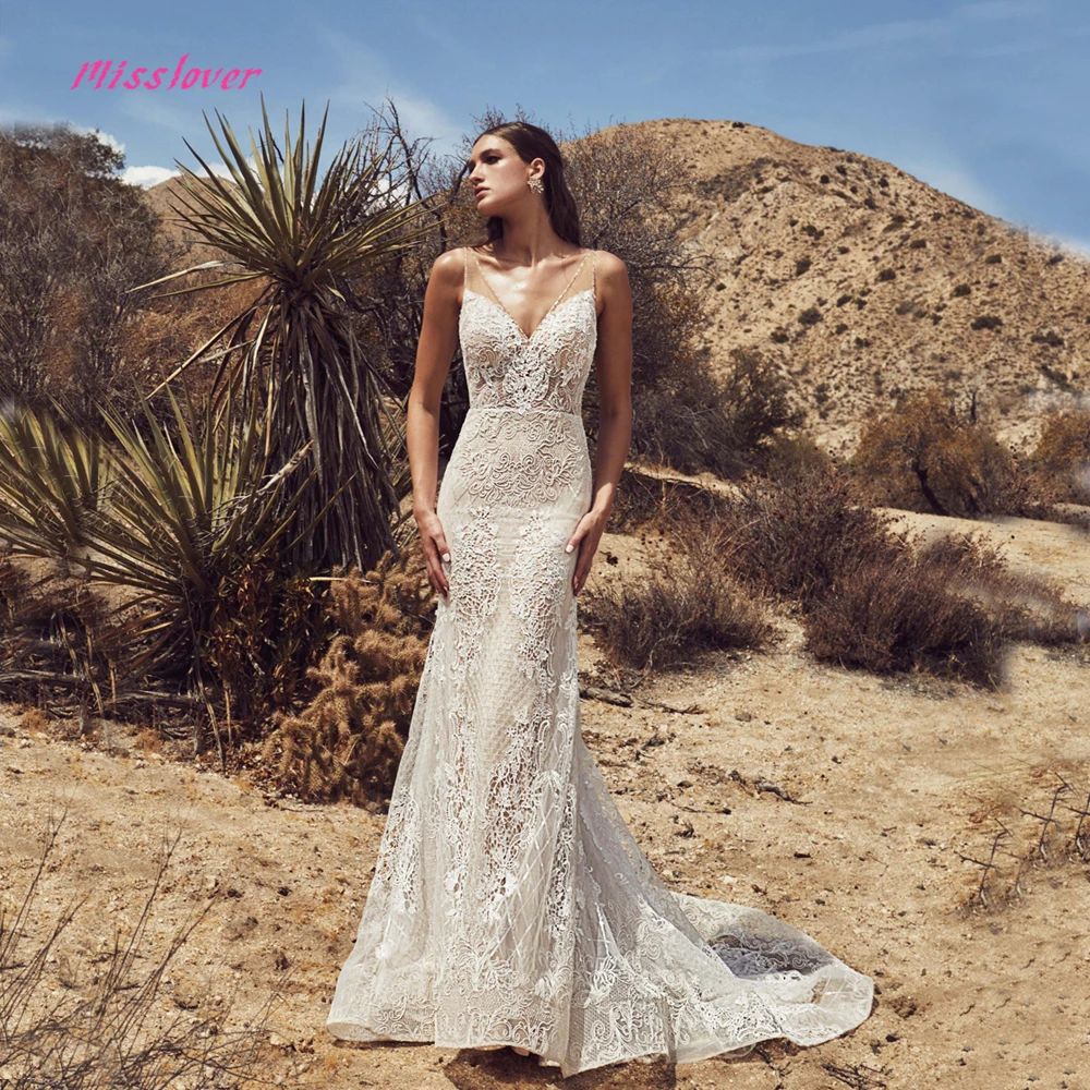 Vestido De Noiva Luxury Vintage lace Mermaid Bride Wedding Dress 2019 new Bridal Gown Sexy V-neck backless Robe de mariee Vestido De Noiva Luxury Vintage lace Mermaid Bride Wedding Dress 2019 new Bridal Gown Sexy V-neck backless Robe de mariee