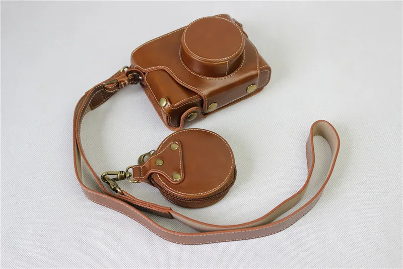 Винтажный чехол для камеры из искусственной кожи для Fujifilm X100F Fuji X100F, сумка для камеры, дизайн с открытой батареей+ ремешок+ чехол для аккумулятора - Цвет: Brown