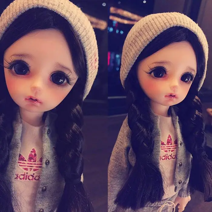 BJD wigs double braided jerryberry multicolor faux mohair SD doll 1 3 1 4 1 6