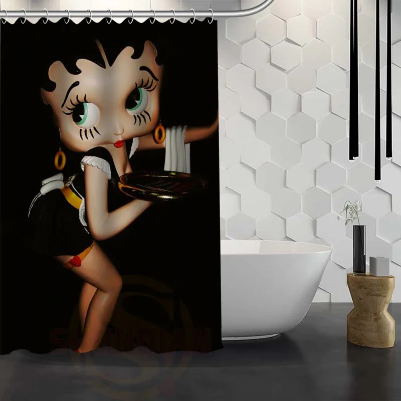 Лидер продаж пользовательские Betty Boop душ Шторы Водонепроницаемый Ткань душ Шторы для Ванная комната F# y1-17 - Цвет: Темный хаки