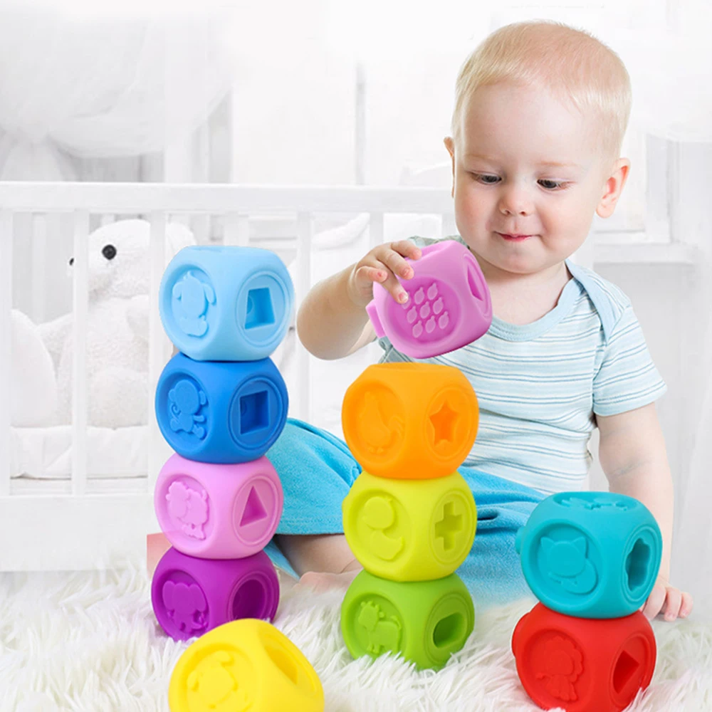 

Soft Silicone Building Blocks 3D Touch Blocks Baby Educational Brain Original And Fun Gifts Creative Toys Kids Toys For Children
