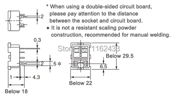 PT08 welding type relay socket drawing