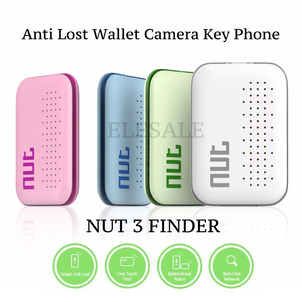 Nut 3 Intelligent Bluetooth Smart Finder Wireless Locator Tracker Alarm Home Anti Lost Wallet Camera Key Phone Etc tuya wifi sos button