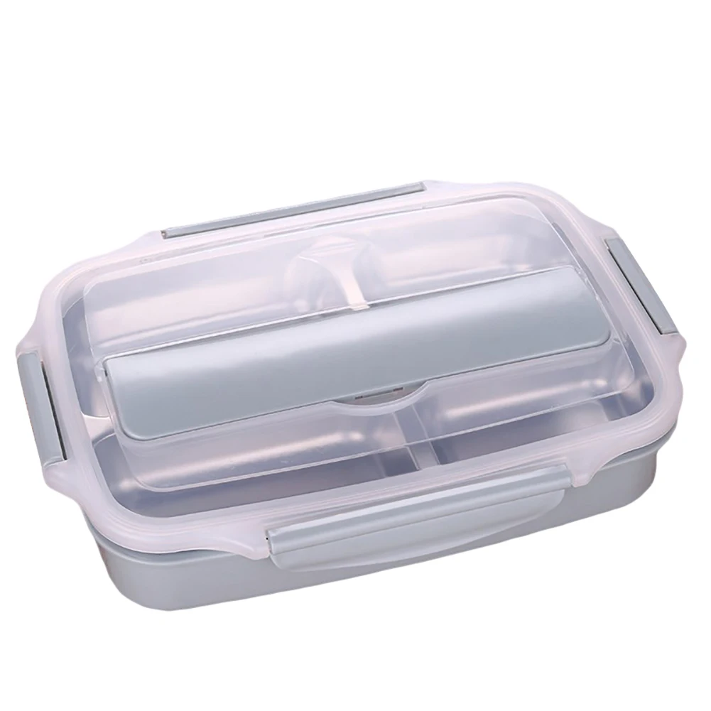 Stainless Steel Thermal Microwave Student Bento Spoon Chopsticks Lunch Box Set Useful