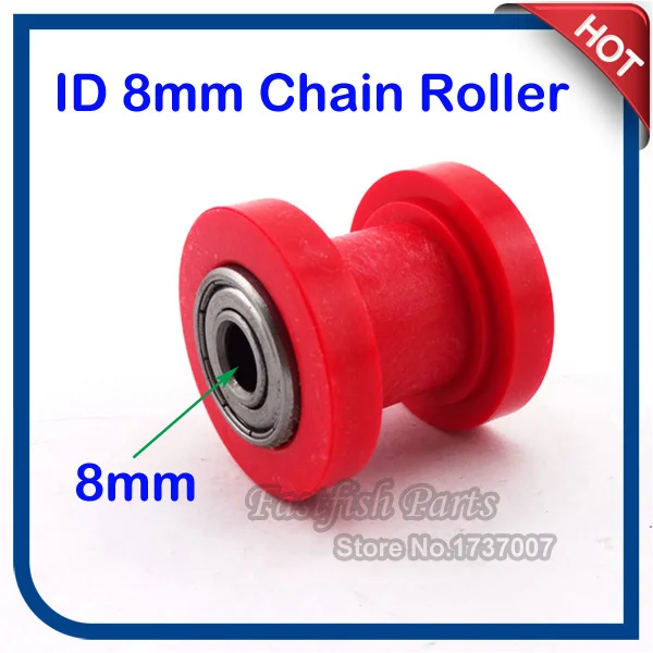 ID 8mm Red ATV Pulley Tensioner Chain Roller For Chinese Pit Dirt Bike
