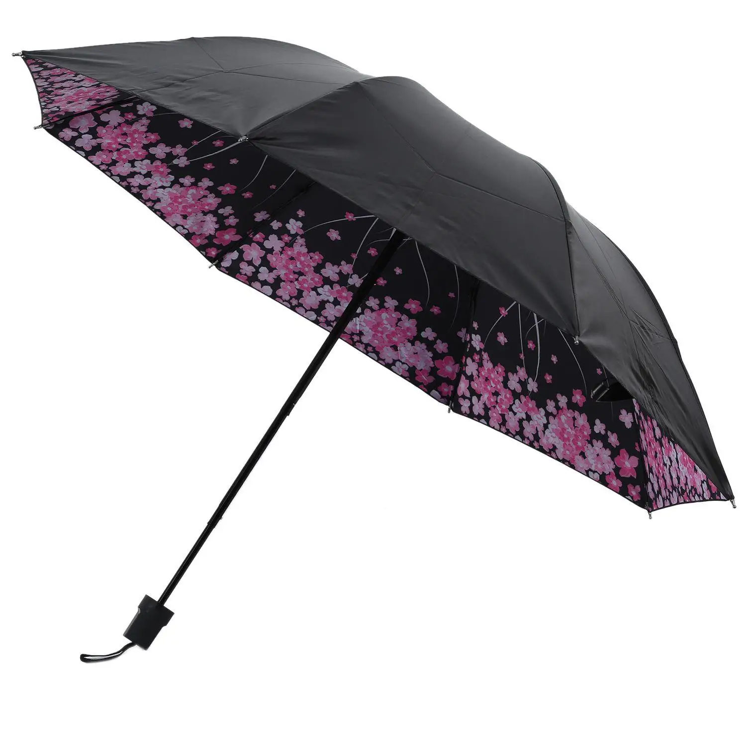 Solid Three folding Umbrella Rainy Sunny Parasol Vinyl Anti UV Umbrella
