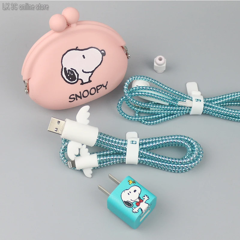 

Cute Cartoon Cable Protector Cable Winder Charger Sticker Earphone Cable Organizer Storage Cover Bag for iPhone 7 8 plus X Max