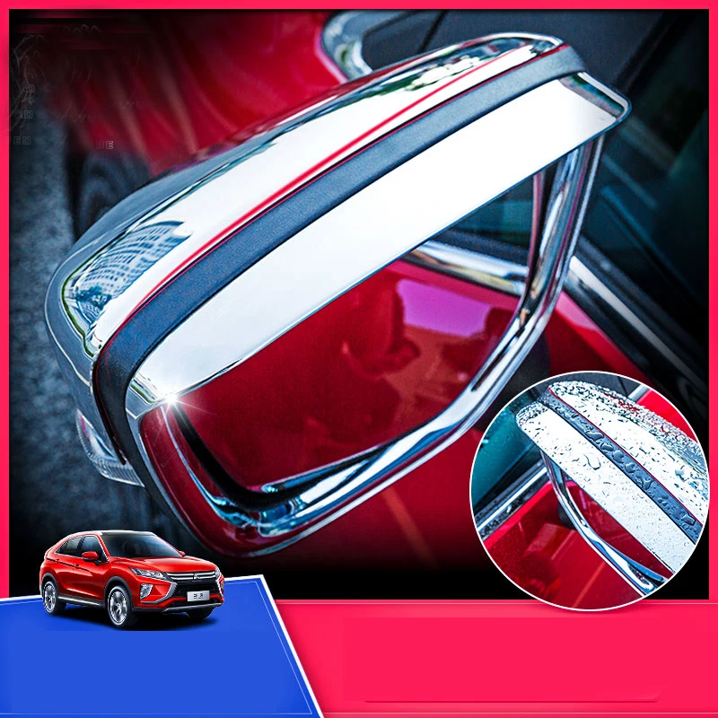 

ABS Chrome Side Door Rearview Mirror Block Rain Eyebrow Cover Trims Accessories For Mitsubishi Eclipse Cross 2018 2019 2020
