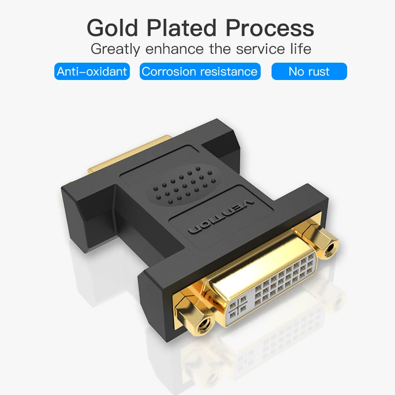 Vention DVI to DVI 24+ 5 адаптер Male-Female 2560 P преобразователь ТВЧ-сигналов для ПК ТВ-проектор коробка