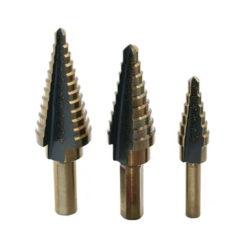 

Round Handle Inch Step Drill Three-Piece set 1/2-3/16 3/4-1/4 7/8-3/16 Reamer 4241