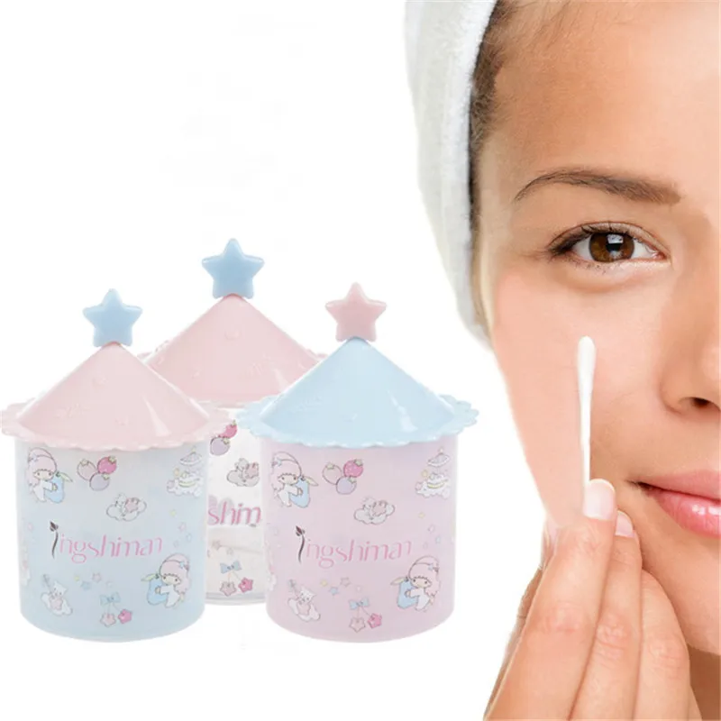 

Cotton Swab Empty Storage Box Organizer Plastic Cosmetic Storage Holder Makeup Storage Box Portable Cotton Pads Container