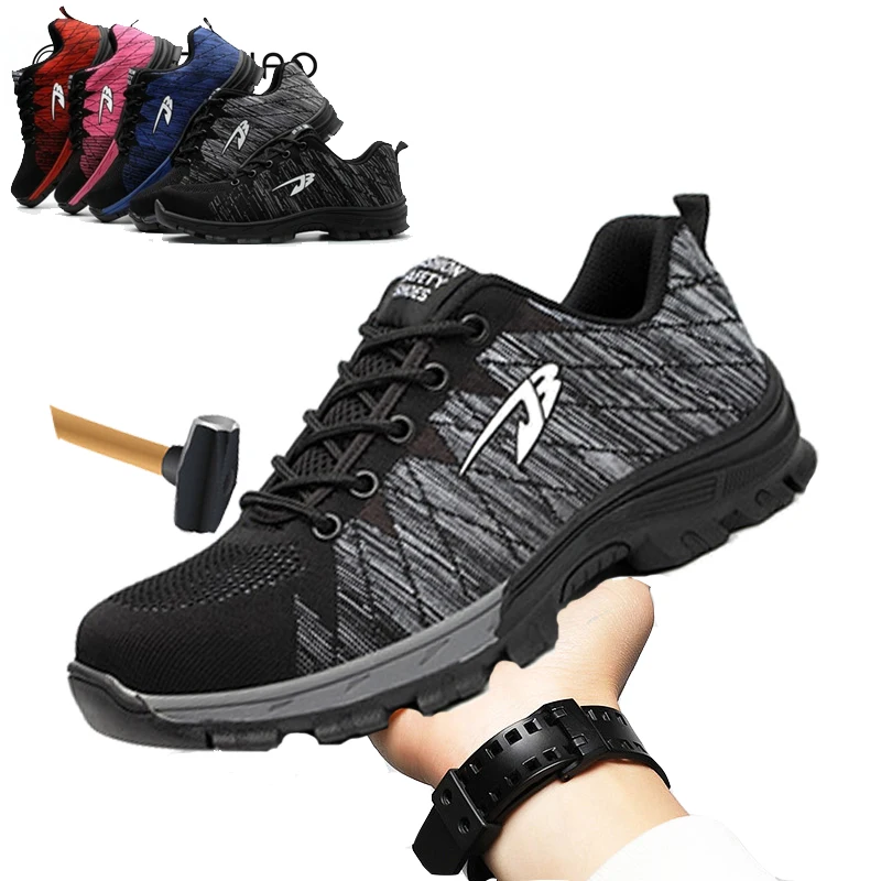 Большие размеры 48, модная защитная Рабочая обувь, ударная стальная обувь для защиты ног, походы обувь кроссовки шахтерские ботинки и строительная обувь