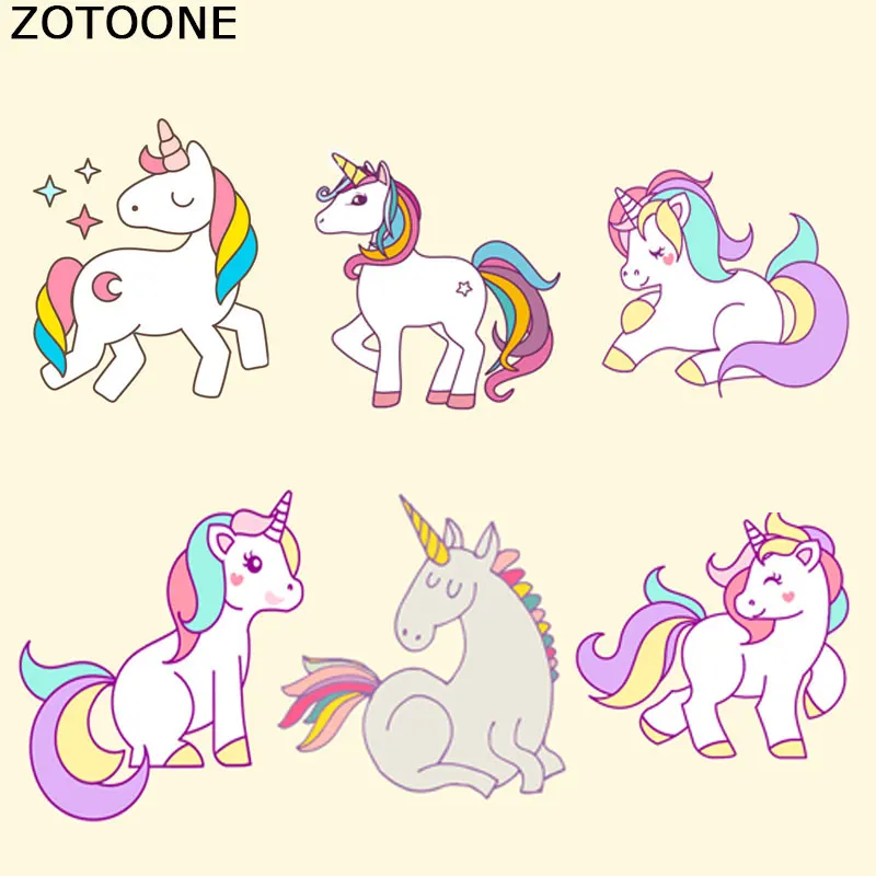 

ZOTOONE Unicorn Patches Iron on Transfers Patch for Clothing Washable Iron on Appliques for Dresses Decoration DIY Printing E