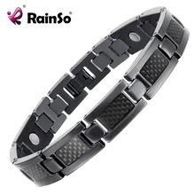 Titanium pulsera brazalete negro plateado magnética de atención de salud de calidad superior pulsera hombres joyería pulseras amor otb-1271bk