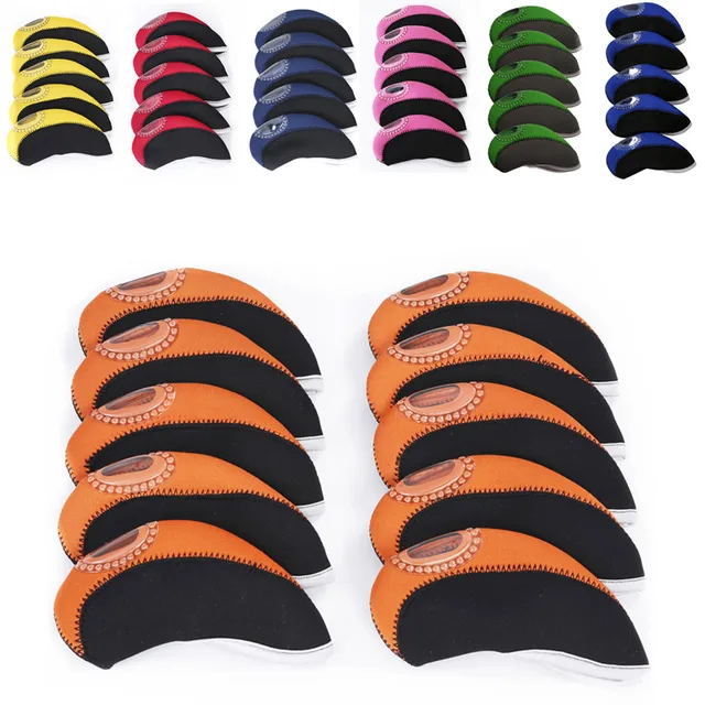 US $3.06 10pcs 13.3cm*5.5cm Golf Club Window Putter Cover Double Color Protective Headcovers Golf Accessorie