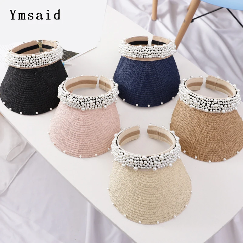 2022 New Pearls Women Summer Hat Female 
