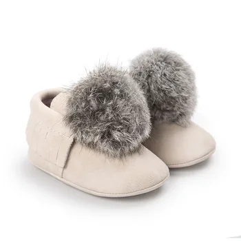 

Winter Cute Lovely Infant Baby Girls Keep Warm Toddler Pre-walkers Princess Style Hair Ball Crib First Walkers Shoes