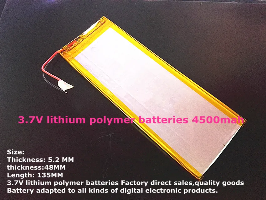 tablet battery 3.7V lithium polymer batteries 4500mah universal battery ...