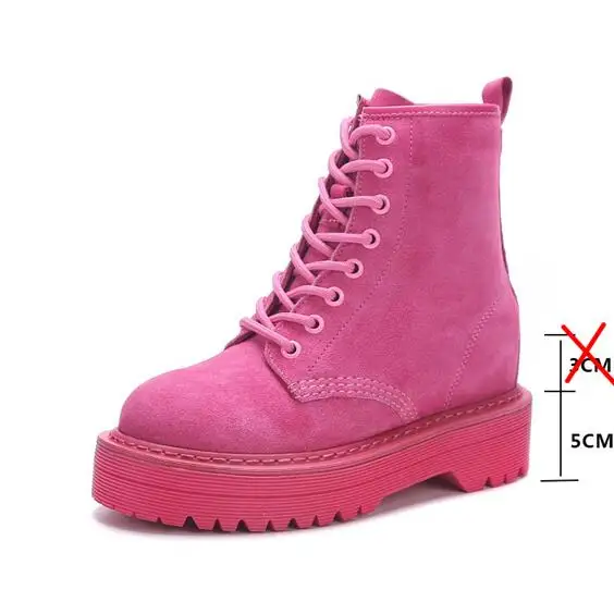 02 Flat Red Новое поступление; женская обувь; сапоги, увеличивающие рост; мотоботы из натуральной кожи; Модные Винтажные зимние сапоги; 02A - Цвет: 02 Flat Red