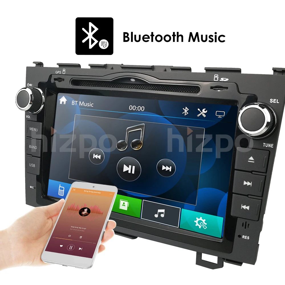 Для HONDA CRV 2007-2011 gps навигация " 2 din автомобильный монитор Bluetooth RDS радио рулевое колесо управление USB Сабвуфер AUX CAM-IN