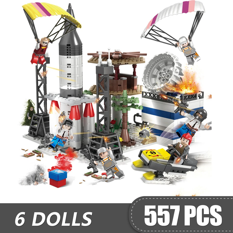 

557/535PCS Small Building Blocks Compatible with Legoe Game PUBG Space base radar station Toys for children girls boys Gift DIY