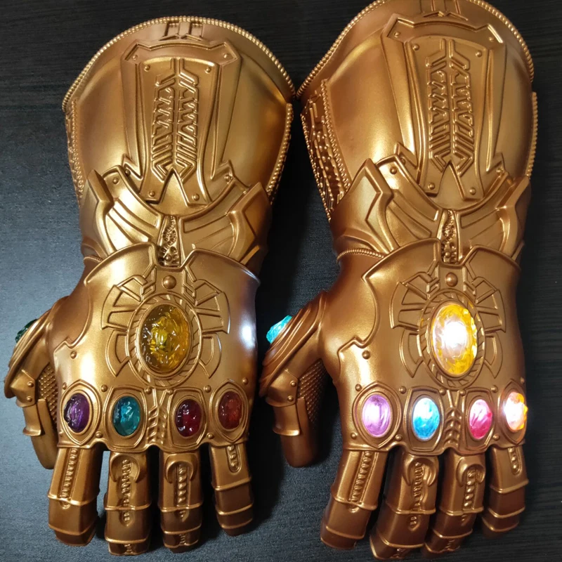 Бесконечная перчатка Thanos Gauntlet Мстители перчатки Таноса косплей перчатки для взрослых детей мальчиков светодиодный перчатки подарок Хэллоуин реквизит