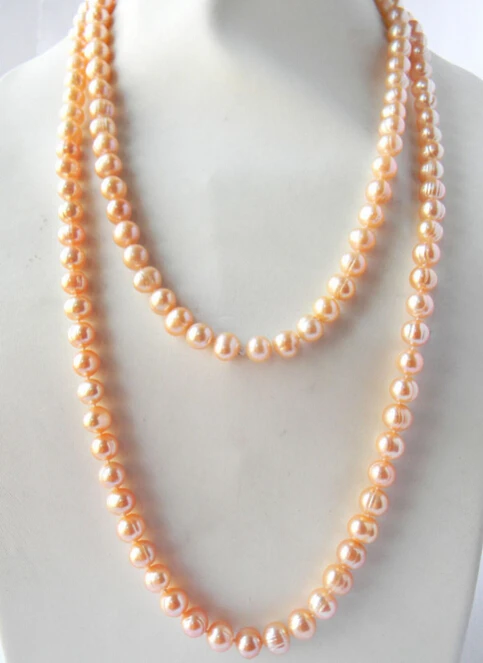 

FREE SHIPPING>>>@@ AS3008 50'' 10MM Pink Round Freshwater Pearl Necklace
