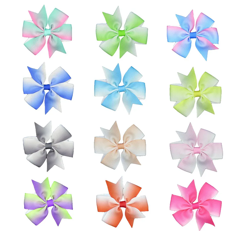 1pcs Rainbow Hair Hand Bohemian Bows Christmas Girls 21 Colors