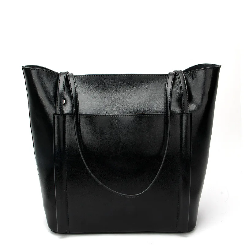 

Oil Wax Cowhide Women Crossbody Shoulder Tote Handbag Genuine Leather New Fashion Office Ladies Sling Messenger Top Handle Bags