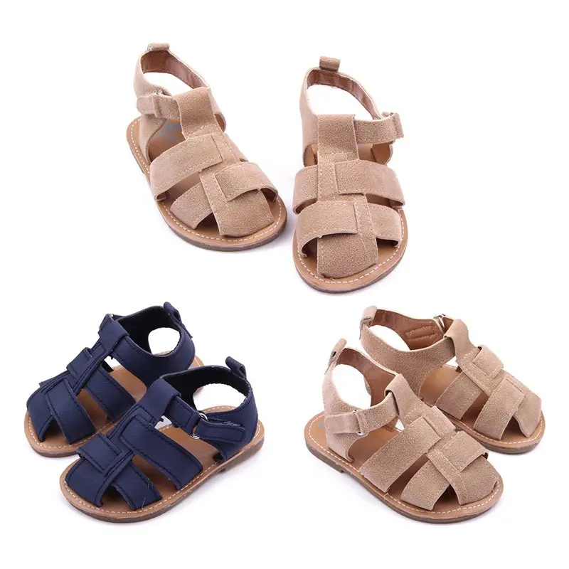 

Fashion Summer Rubber Soft Baby Shoes Boys Girls Anti-Slip Leather Sandals Shoes Prewalkers 0-12M