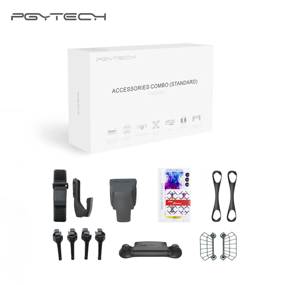 

PGYTECH DJI Spark Combo Spark Skin Fly More Combo Gimbal Protector Landing Gear Propeller Holder Controller Cover Armband Holder