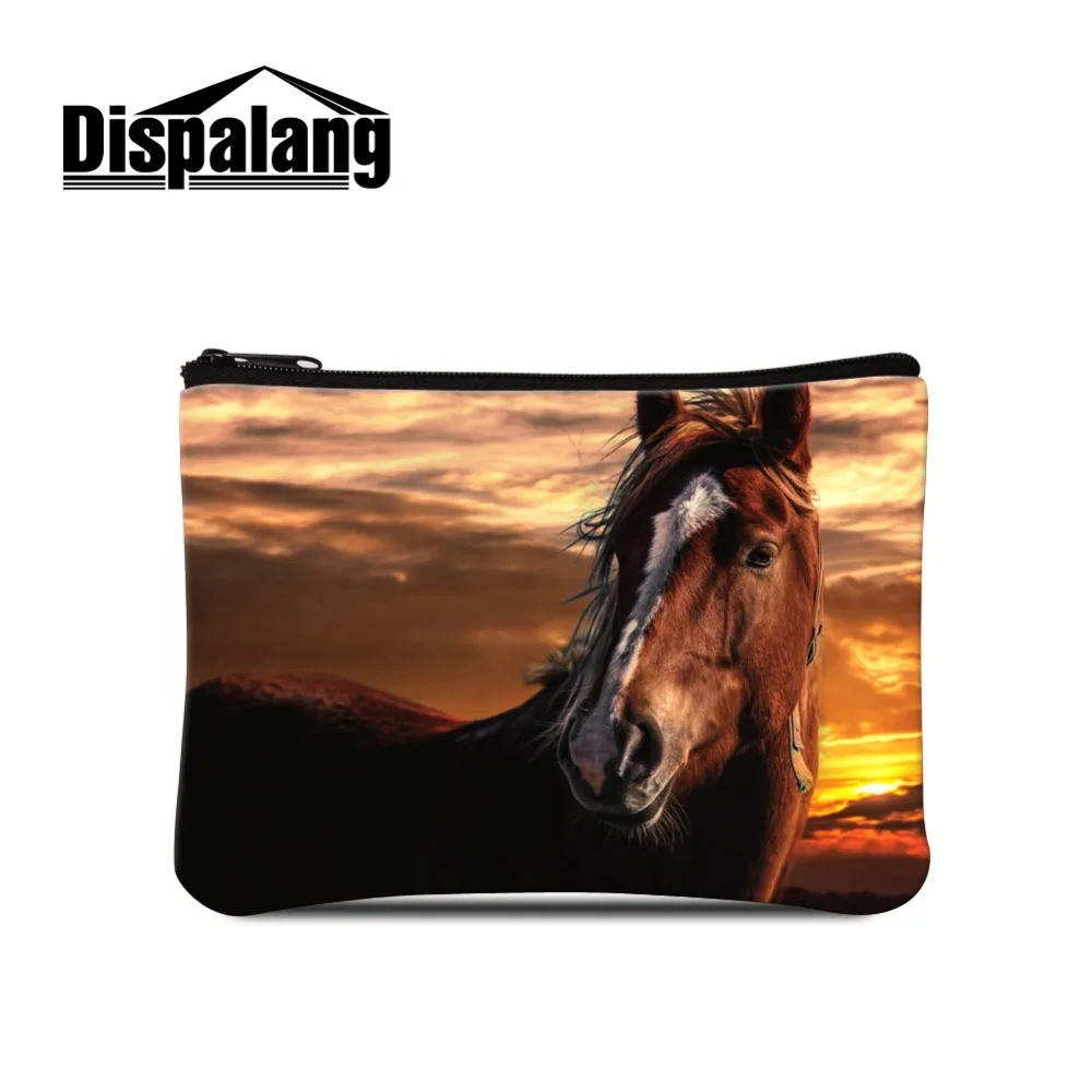 Luxury Women's Polka Dot Striped Floral Printed Polyester Square Coin Pouch Lady Style 16*11.5CM Design Horse Unicorn Patterns |