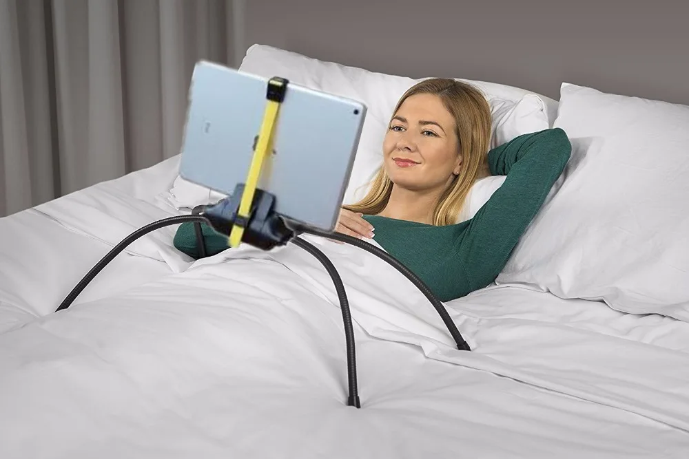 Кровать Авто держатели для планшета гибкий паук ленивый кронштейн регулируемый угол мобильный телефон складной держатель для кровать, диван, или любой неровной поверхности