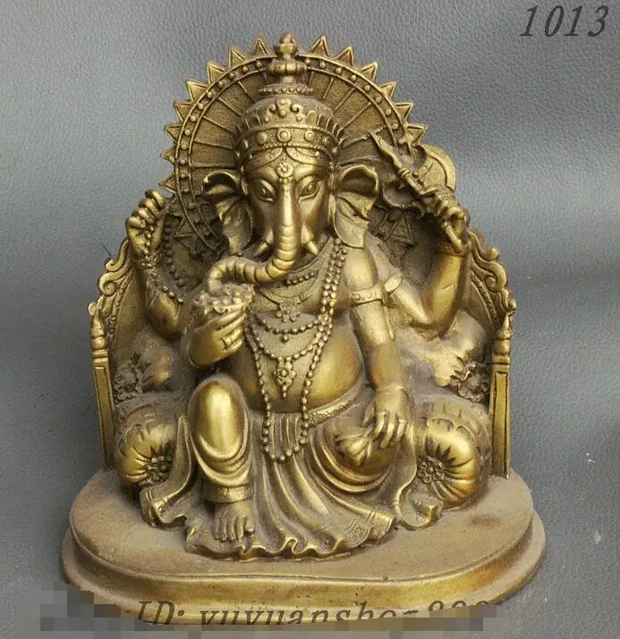 Buy 6" Tibetan Buddhism Brass Wealth 4 Hand Ganesh
