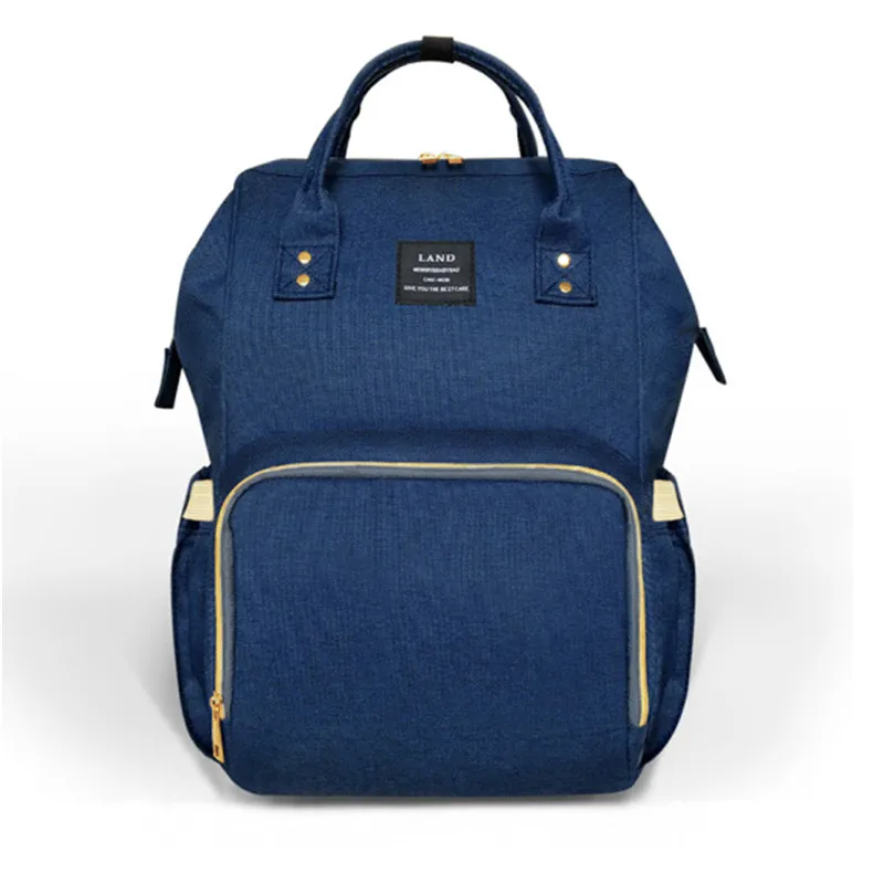 LAND Mommy сумка для подгузников большая емкость детские сумки для подгузников Сумка для кормления модный дорожный рюкзак для ухода за ребенком сумка для мамы рюкзак на плечо - Цвет: Dark Blue