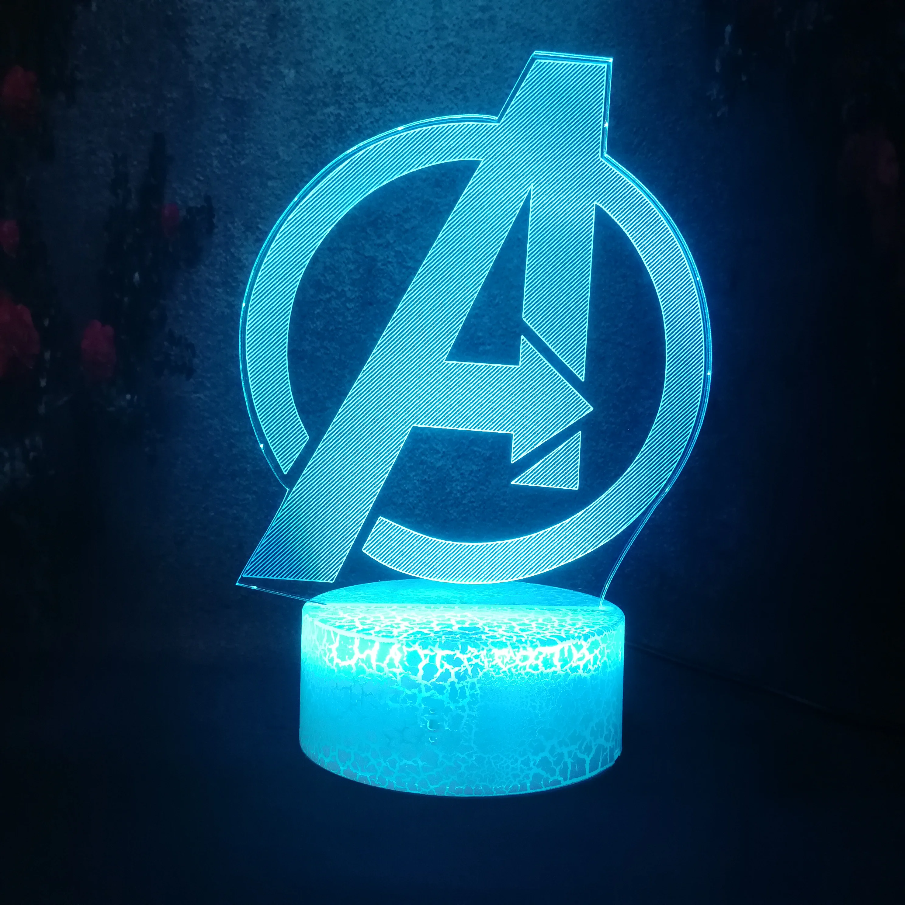 

Justice League LOGO The Avengers Super Hero Marvel Legends 3D Led Atmosphere Decor Night Light RGB USB Plug Charge Bulb Lamp