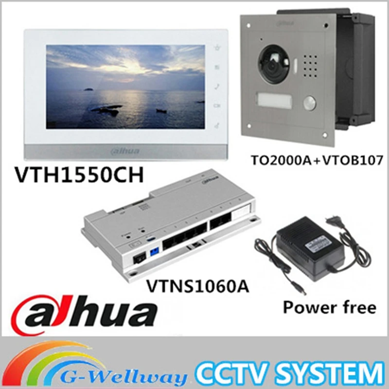 

Mutil language 7"inch Touch Screen Brand VTH1550CH Monitor with VTO2000A outdoor IP Metal Villa Outdoor Video Intercom sysytem